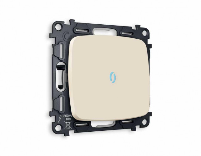 Комплект механизма 1-кл выключателя AMBRELLA VOLT с подсветкой 10000K OMEGA Бежевый матовый QUANT (OP3220, VM101, G17B) MO322020