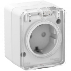 Розетка 2К+З Systeme Electric AtlasDesign 16A 250V со шторками белая ATN540145