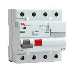 Устройство защитного отключения DV 4P 40А/100мА (AC) EKF AVERES rccb-4-40-100-ac-av