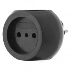 Тройник электрический «Шар» 6А б/з черный 220 В REXANT 11-1063-1