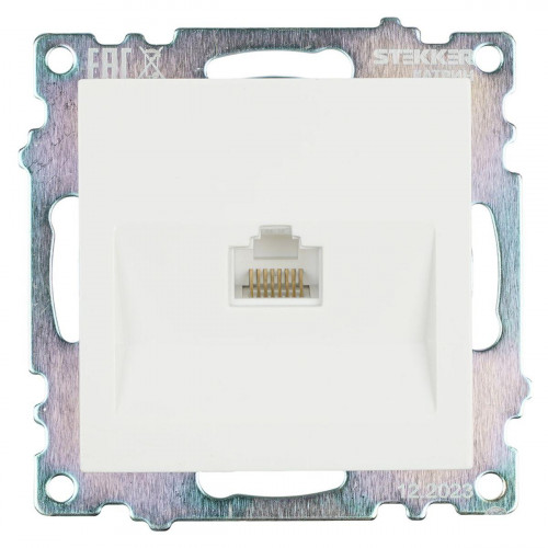 Розетка компьютерная RJ-45 Stekker Катрин белый GLS00-7107-01 39305