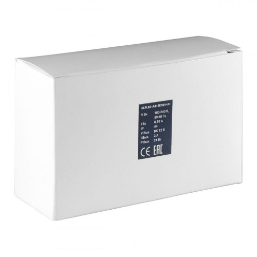 Адаптер сетевой ELFLED 12В, 2A, 24W (черный корпус) со штекером 5,5мм ELFLED-Ad12E024-JH