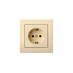 Розетка 2P+E Liregus Epsilon бежевый 28-0661
