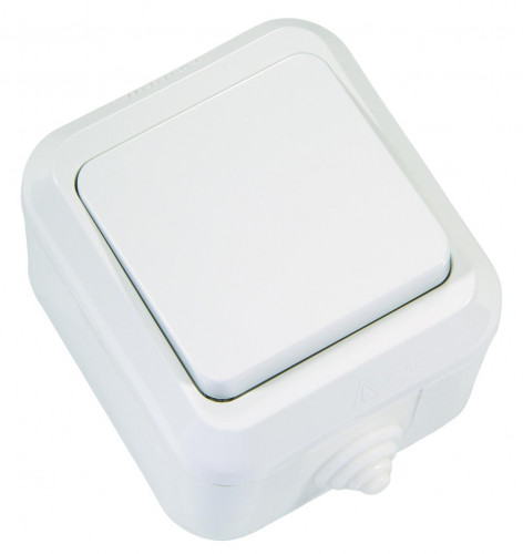 Выключатель Makel 1-кл. ОП п/герм. бел 18300