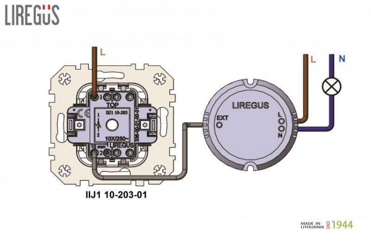 Диммер нажимной Liregus Retro коричневый омбре 29-019