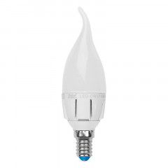 Лампа светодиодная диммируемая Uniel E14 6W 4500K матовая LED-CW37-6W/NW/E14/FR/DIM PLP01WH UL-00000727