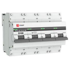 Автоматический выключатель 4P 100А (D) 10kA ВА 47-100 EKF PROxima mcb47100-4-100D-pro