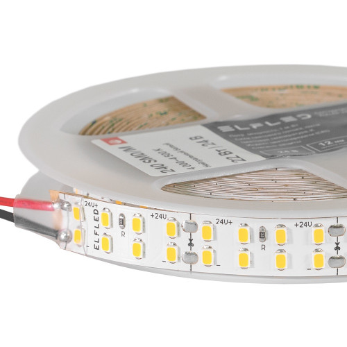 Лента светодиодная ELFLED PRO140, 240/м (2835), 24В, 22Вт/м, 5м, 2ряда, белый теплый 2800-3300К ELFLED-24240-PRO140/2-ww