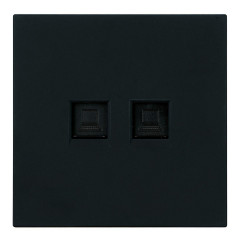 Розетка компьютерная 2-местная RJ-45 (механизм) Stekker Мия RST00-3111-05 черный бархат 50451