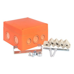 Коробка распаячная огнестойкая (126х126х74) 5 кк/1,5-10мм²/12 мв IP66 EKF PROxima plc-kmrf-126-510