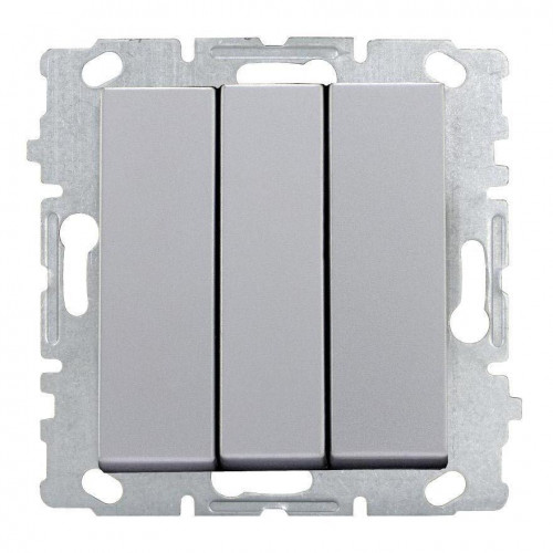 Выключатель трехклавишный Vesta-Electric Exclusive Silver Metallic серебро FVK000303SRB
