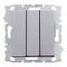 Выключатель трехклавишный Vesta-Electric Exclusive Silver Metallic серебро FVK000303SRB
