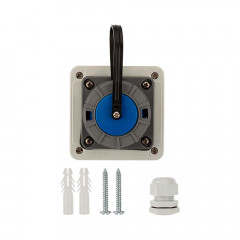 Розетка настенная влагозащищенная с крышкой 16 А, 2Р+РЕ, IP68 REXANT 111-125