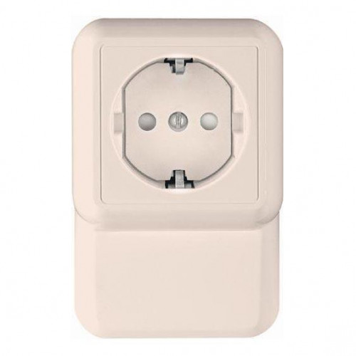Розетка плинтусная 2К+З Systeme Electric Прима 16A 250V со шторками белая RA16-003-2M-B