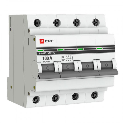 Выключатель нагрузки 4P 100А ВН-125 EKF PROxima SL125-4-100-pro