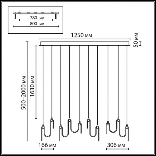 Подвесной светодиодный светильник Odeon Light L-Vision Flow 5105/52L