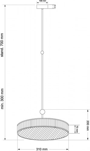 Подвесной светильник KUTEK LAVONE LAV-ZW-3(P)310-1/R