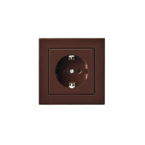 Розетка 2P+E Liregus Epsilon коричневый 28-136