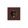 Розетка 2P+E Liregus Epsilon коричневый 28-136