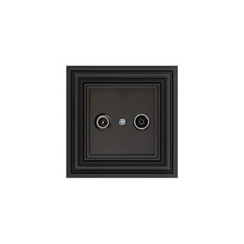 ТВ-розетка проходная TV/R Liregus Retro черный матовый 29-229
