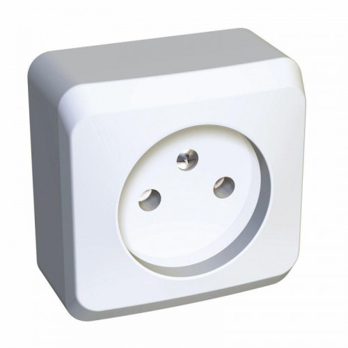 Розетка 2К Systeme Electric Этюд 16A 250V со шторками белая PA16-002B