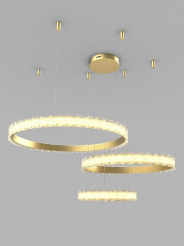 Люстра подвесная Alfa Light F3924-08 gold 220W 80+60+4 0*150