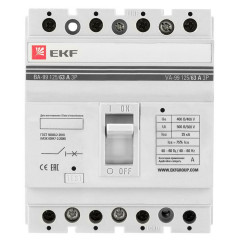 Выключатель автоматический ВА-99 125/ 63А 4P 25кА EKF mccb99-125-63-4P