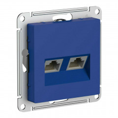 Розетка компьютерная 2xRJ45 Systeme Electric AtlasDesign кат. 5Е аквамарин ATN001185