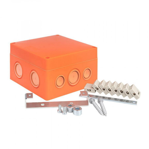 Коробка распаячная огнестойкая (126х126х74) 8 кк/0,5-4мм²/12 мв IP66 EKF PROxima plc-kmrf-126-804