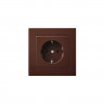 Розетка 2P+E Liregus Epsilon коричневый 28-1362