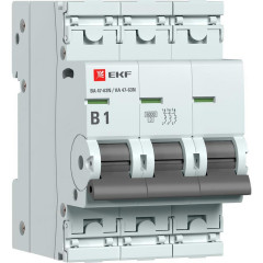 Автоматический выключатель 3P 1А (B) 6кА ВА 47-63N EKF PROxima M636301B