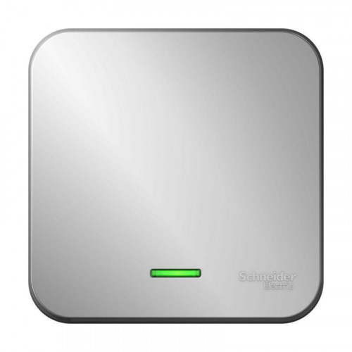 Выключатель одноклавишный Systeme Electric Blanca 10A 250V с подсветкой алюминий BLNVA101113