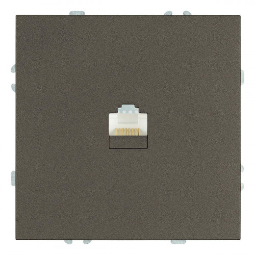 Розетка компьютерная 1-местная RJ-45 (механизм), Stekker Эмили, RST00-5117-09, антрацит, soft touch 49925