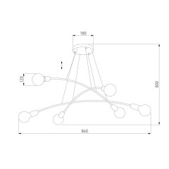 Подвесная люстра TK Lighting 2726 Helix