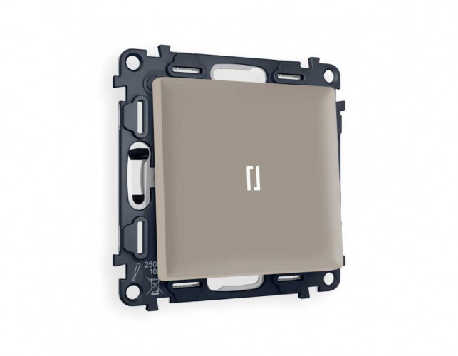 Комплект механизма 1-кл выключателя AMBRELLA VOLT с подсветкой 5600K ALFA Серо-бежевый матовый QUANT (AP3620, VM101, G14W) MA362015