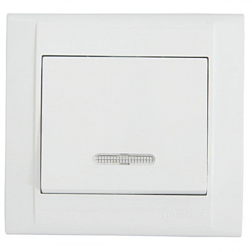 Выключатель Makel 1-кл. СП Defne 10А IP20 с подсветкой белый 42001021