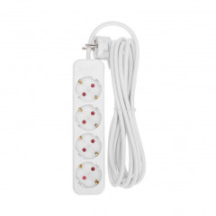 Удлинитель STANDARD 4 гнезда, 3м, 3х1,0мм², с/з, белый REXANT 13-4026