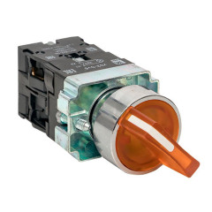 Переключатель BD21 2P c желтой подстветкой 24В NO EKF PROxima xb2-bk21-y-24