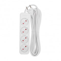Удлинитель STANDARD 4 гнезда, 5м, 2х1,0мм², б/з, белый REXANT 13-4025