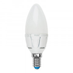 Лампа светодиодная Uniel E14 7W 3000K матовая LED-C37 7W/WW/E14/FR PLP01WH UL-00002413