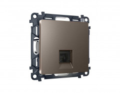Комплект механизма компьютерной розетки AMBRELLA VOLT ALFA Темная бронза матовый RJ-45(8P8C) CAT6 с шторкой QUANT (AP6420, VM188) MA642010