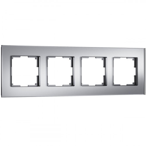 Рамка на 4 поста Werkel Senso серебряный стекло soft-touch W0043106 4690389200489