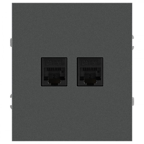 Розетка ЭРА Arktik 16-3108-06 информационная двойная 2XRJ45 графит Б0070489