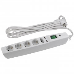 Сетевой фильтр ЭРА SFU-5es-2m-W C0043327