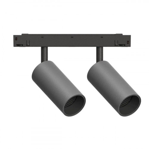 GRAFFIT Трековый светильник TWIN-SPOT LED 48В 2x6Вт 3000К CRI90 15° NO-DIM глубокий графит