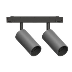 GRAFFIT Трековый светильник TWIN-SPOT LED 48В 2x6Вт 3000К CRI90 15° NO-DIM глубокий графит