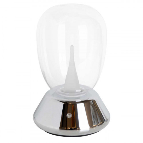 Настольная лампа диммируемая 10W 3000K прозрачный/хром Uovo III Lightstar 807904