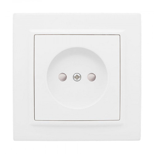 Минск Розетка 1-местная СП без заземления, 10 А, с защ.штор., белая EKF Basic ERR10-022-100