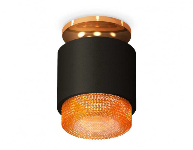 Комплект накладного светильника Ambrella light Techno Spot XS7511122 SBK/PYG/CF черный песок/золото желтое полированное/кофе (N7929, C7511, N7195)