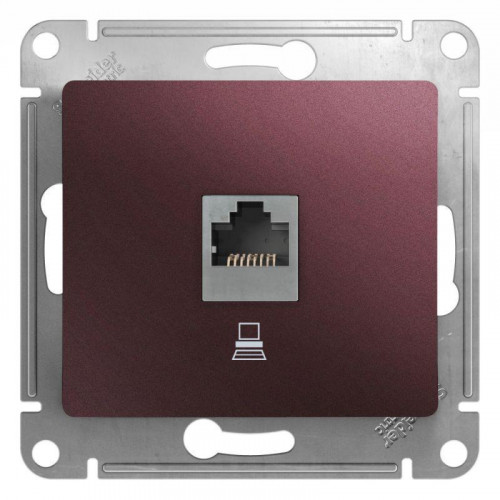 Розетка компьютерная RJ45 Systeme Electric Glossa 5e кат UTP баклажановая GSL001181K